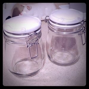 COPY - Shabby Chic glass jars with white porcelain top & clasp for Treats!!